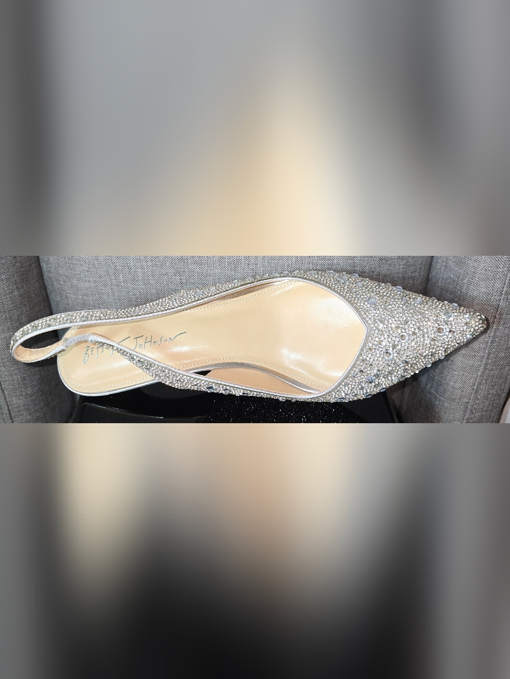 Betsey Johnson Silver Crystal Slingback Pumps (Wide Width) - Picture 7 of 16